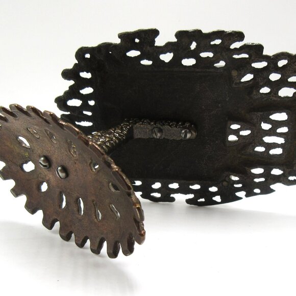 Vintage brass & enamel Ten Commandments on filigree base - hinged - Judaica - Picture 7 of 8